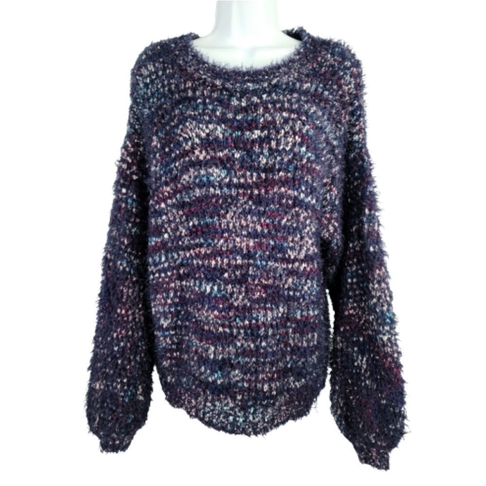 Wild Fable Furry Sweater Purple Multi Color